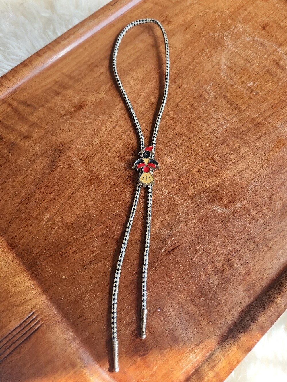 Aztec Bird Bolo Tie Necklace 16 Inches